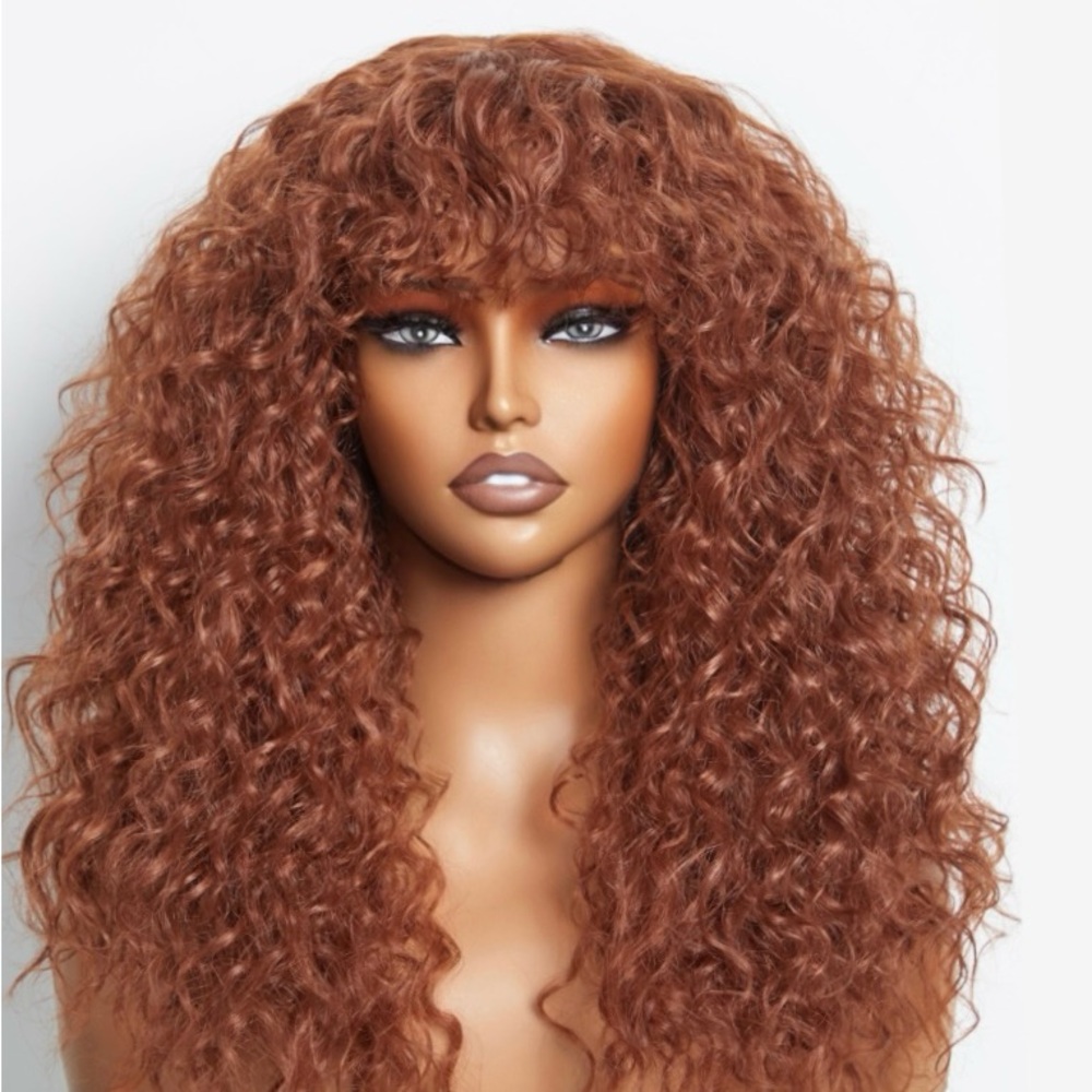 Brown Curly Wig with Voluminous Texture